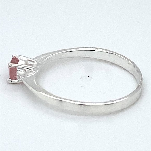 Morganite .22ct Platinum Finish Solid Silver Ring - Picture 6 of 7